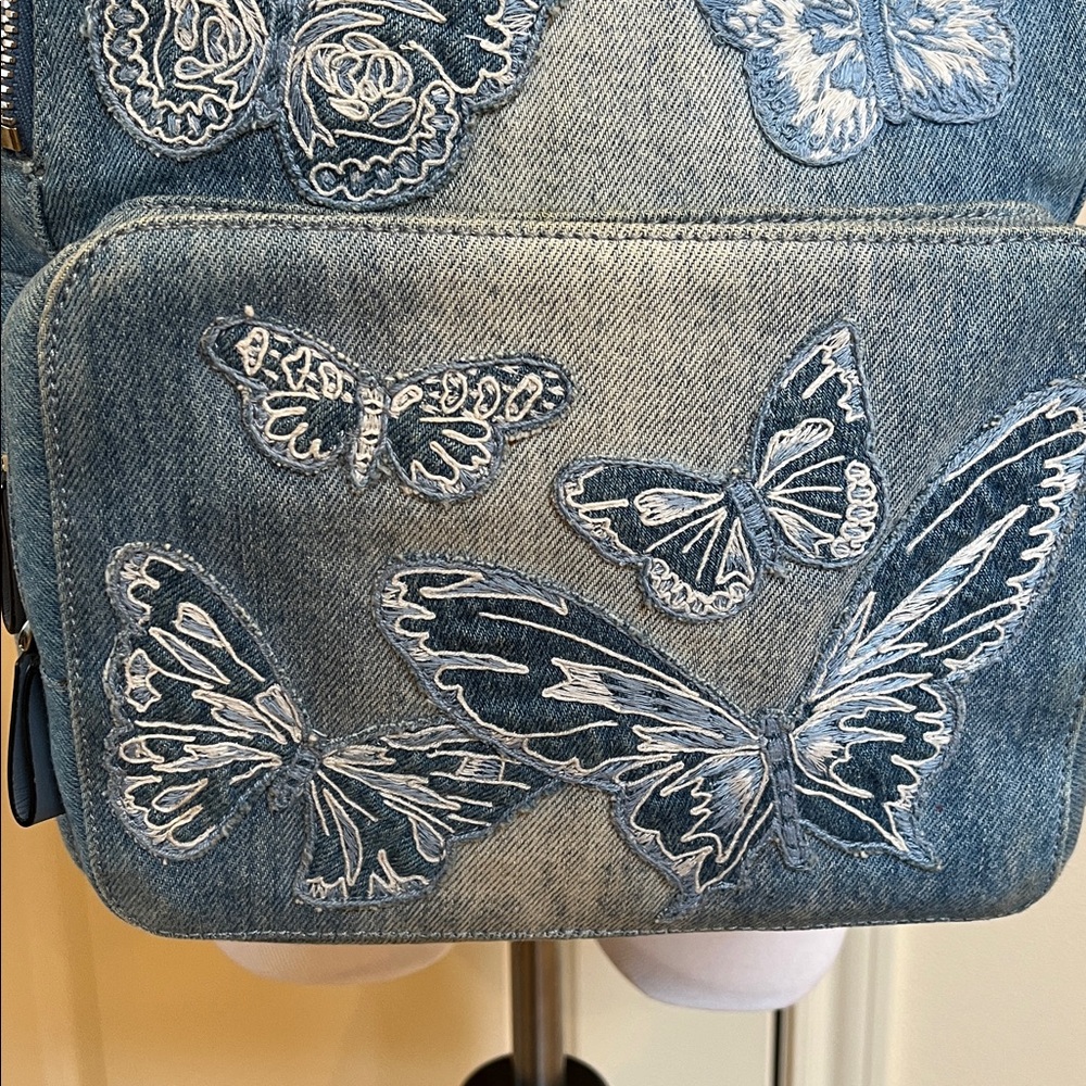 Valentino Denim Butterfly Backpack - Picture 6 of 16
